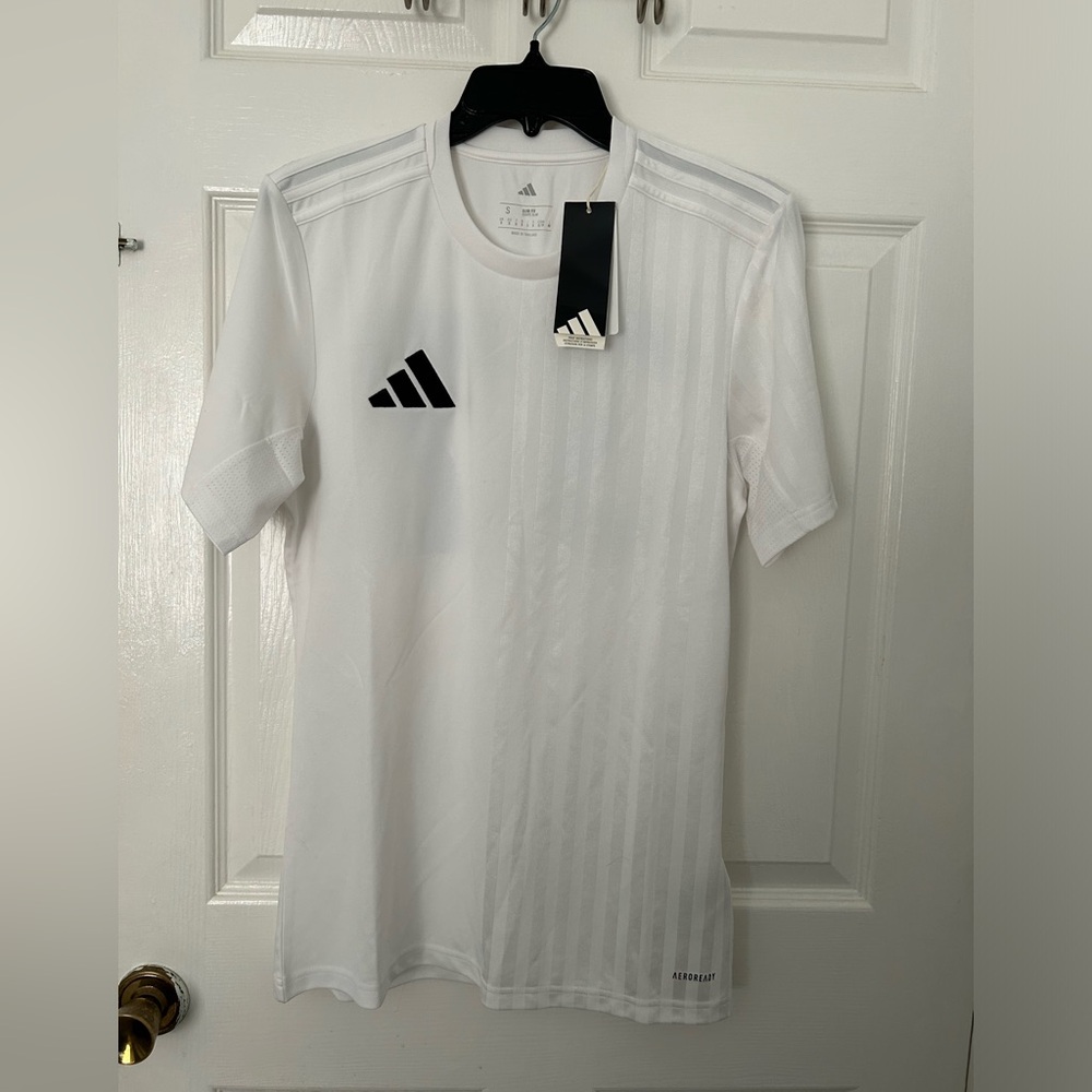 adidas Men’s White Short-Sleeve Training Jersey with Black Logo